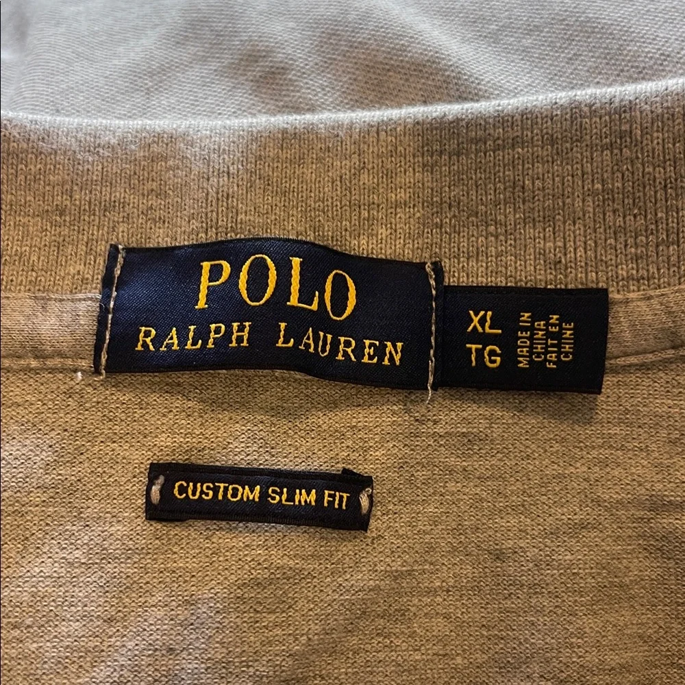 Ralph Lauren Gray Polo Shirt with Embroidered Dog